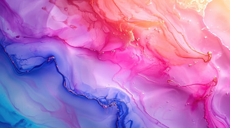 Abstract artistic alcohol ink colorful background. Marble liquid texture bannerの素材