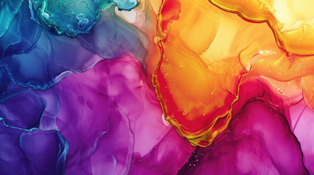 Abstract artistic alcohol ink colorful background. Marble liquid texture bannerの素材