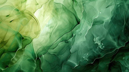 Abstract artistic green alcohol ink background. Marble liquid texture bannerの素材