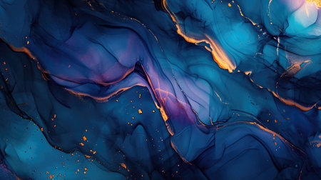 Abstract artistic dark alcohol ink colorful background. Marble liquid texture bannerの素材