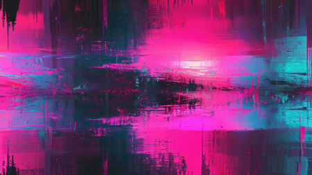 Abstract background with colorful distorted motion glitch. Broadcast error, grunge damaged effectの素材
