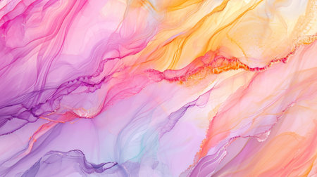 Abstract artistic bright pastel alcohol ink colorful background. Marble liquid texture bannerの素材