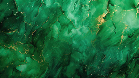 Abstract artistic green alcohol ink background. Marble liquid texture bannerの素材