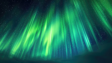 Beautiful night sky with colorful northern lights. Polar aurora, natural effectの素材
