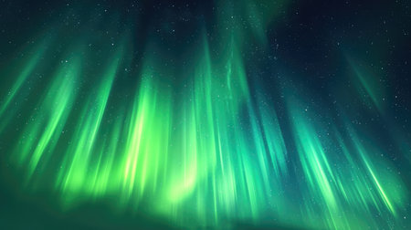 Beautiful night sky with colorful northern lights. Polar aurora, natural effectの素材