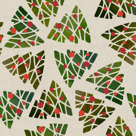 Colorfull pattern with hristmas treeの写真素材
