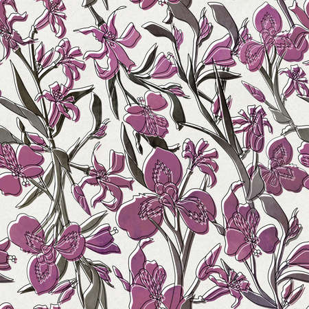 Seamless colorful floral patternの写真素材