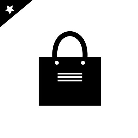 Shopping bag icon. Black icon on white background. Vector illustration.のイラスト素材
