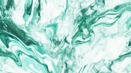 Vibrant green fluid marble texture background.の素材