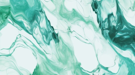 Fluid art. Abstract background of acrylic paint green colors. Liquid marble pattern. Illustration for design.の素材