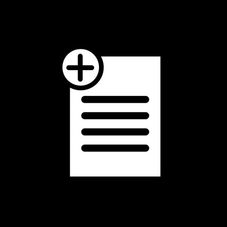 Official document icon. File with add symbol. Vector illustration.のイラスト素材