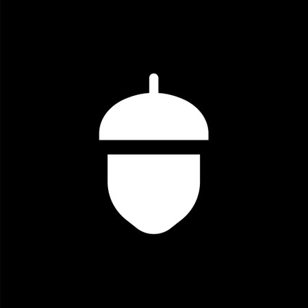 Acorn icon on black background. Flat design style eps 10のイラスト素材