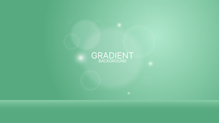 Green gradient background with bokeh light effect. Vector illustration.のイラスト素材
