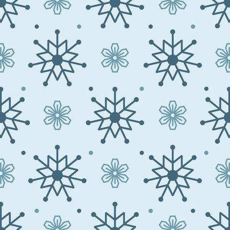 Seamless pattern with snowflakes. Christmas background. Design for banner, poster or print.のイラスト素材
