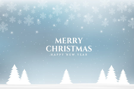 Merry Christmas and Happy New Year background with snowflakes. Vector illustration.のイラスト素材
