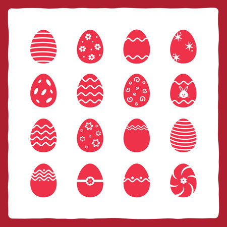 Easter eggs icon set. Vector illustration isolated on white background.のイラスト素材