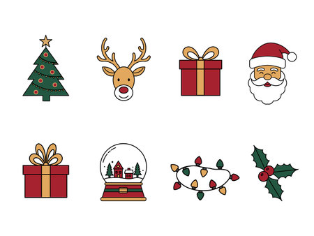 Christmas icons for webのイラスト素材