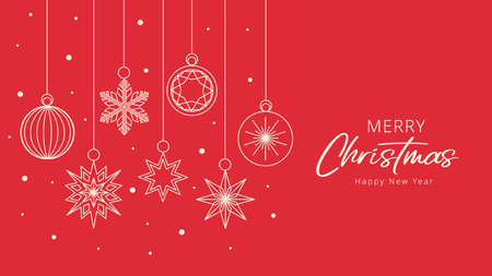 Merry Christmas and Happy New Year greeting card. Vector illustration.のイラスト素材