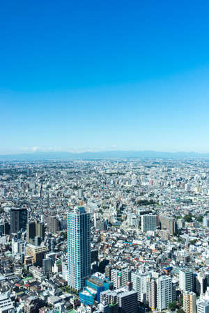 View of Tokyo from a high-rise buildingの写真素材