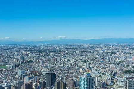 View of Tokyo from a high-rise buildingの写真素材