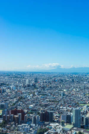 View of Tokyo from a high-rise buildingの写真素材