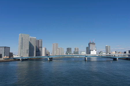Tokyo Harumi Bridge and its surroundings