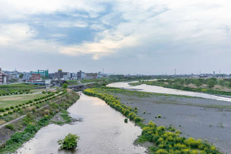 View of Futakotamagawa, Tokyoの写真素材