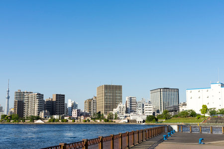 View of Sumida River from Tsukishima, Tokyo