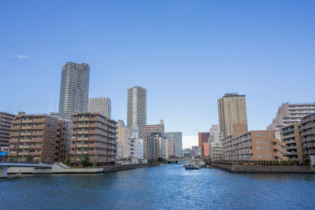 Scenery along sumida river in Tokyo