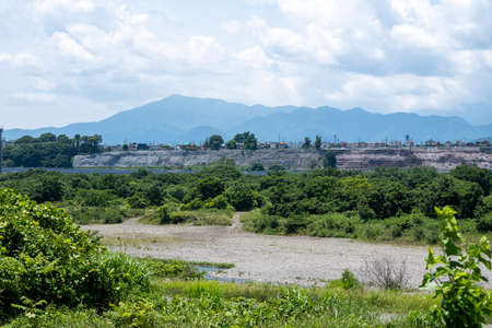 Scenery of the Sagami River bed and the Tanzawa system