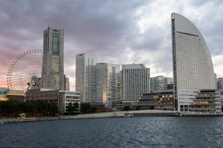 Yokohama Minato Mirai Sunsetの写真素材