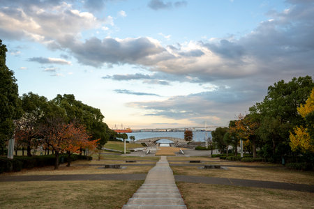 View of Yokohama Bay Bridgeの写真素材