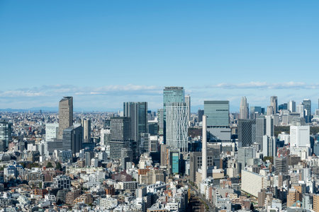 Tokyo's cityscape from high-rise buildingsの写真素材