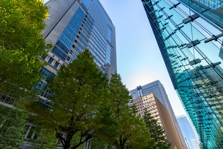 Office building scene in Otemachi, Tokyoの写真素材
