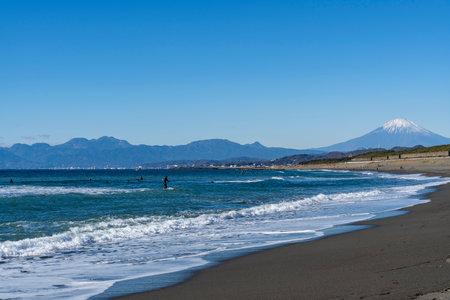 Coastal scenery in Chigasaki, Kanagawa Prefectureの写真素材