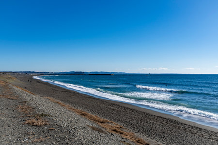 Coastal scenery in Chigasaki, Kanagawa Prefectureの写真素材