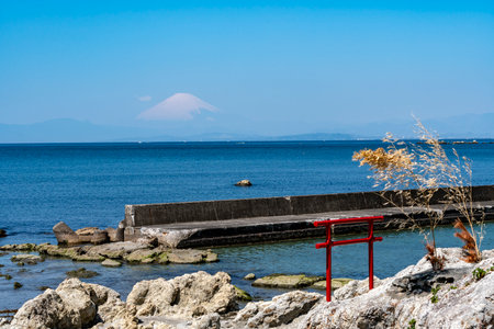 Coastal scenery in Hayama Town, Kanagawa Prefectureの写真素材