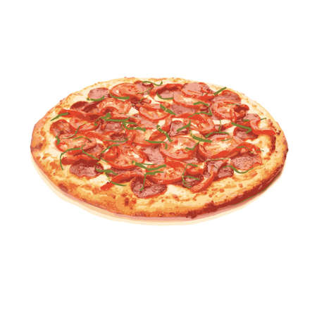 Traditional Italian food pizza,vectorのイラスト素材