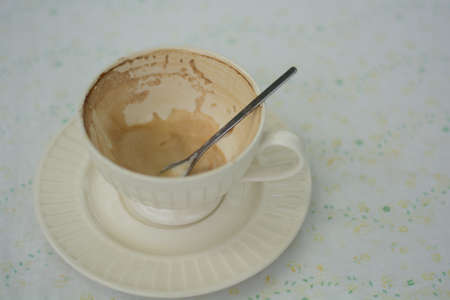 empty of coffee cup after drinkの写真素材