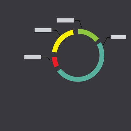 illustration of set of different doughnut chart on isolated backgroundのイラスト素材
