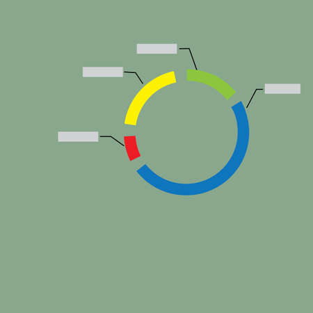 illustration of set of different doughnut chart on isolated backgroundのイラスト素材