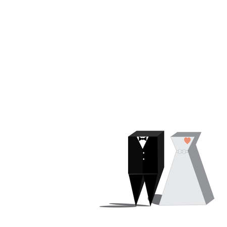 Two Wedding Dress from boxes of loveのイラスト素材