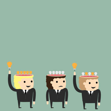 Two Businessman get the idea,One Man No ideaのイラスト素材