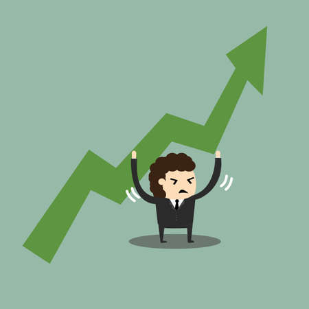 Business man keep up growth progressのイラスト素材