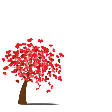 Love tree on white background, illustration.のイラスト素材