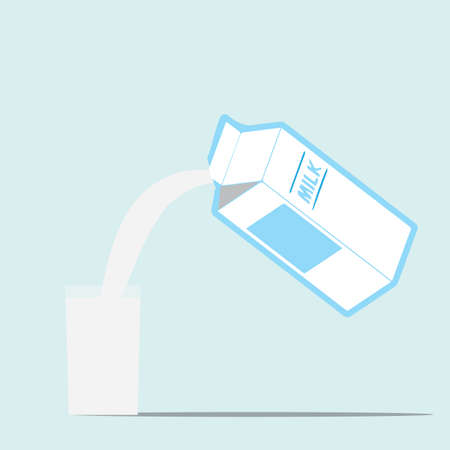 Pouring milk in the glassのイラスト素材