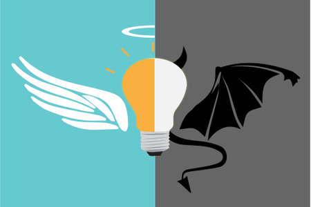 good and bad thinkingのイラスト素材