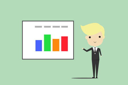 Business man making a presentationのイラスト素材
