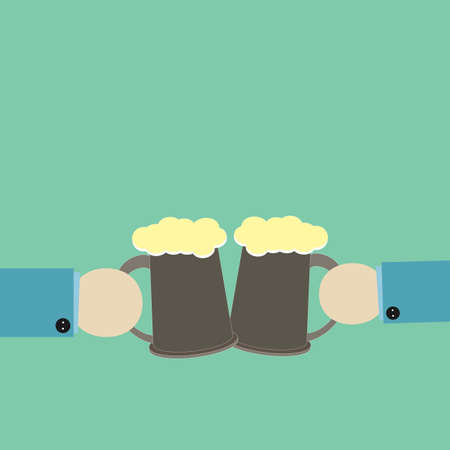 Business man to toast with beerのイラスト素材