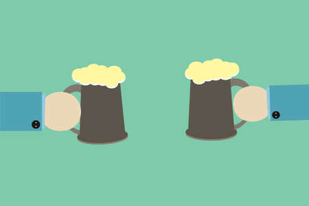 Business man to toast with beerのイラスト素材